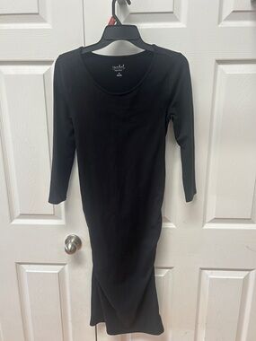 Isabel maternity long sleeve black dress